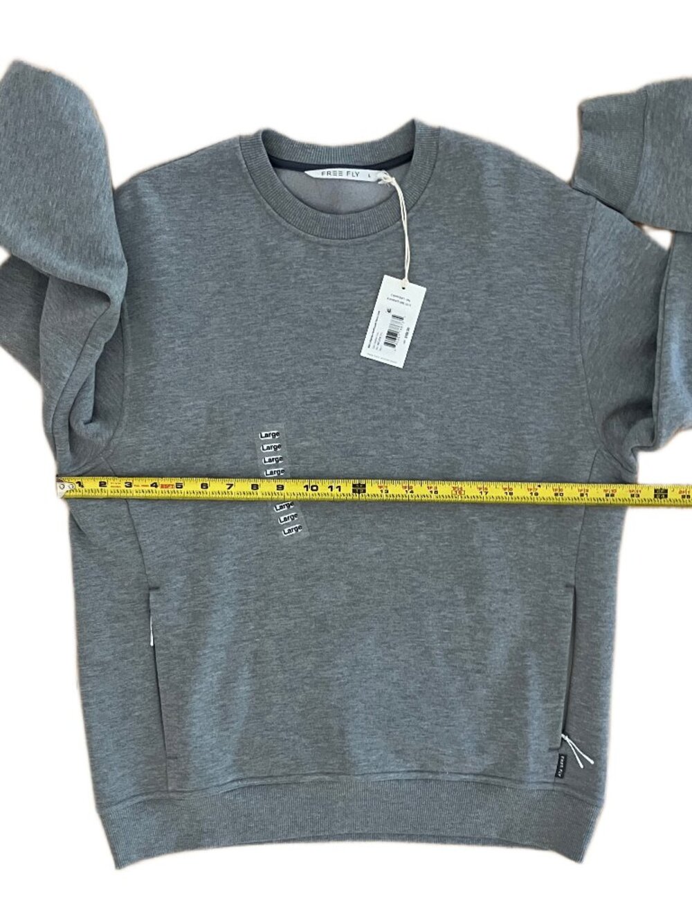 Free Fly Men's Bamboo Northcoast Fleece Crew Pullover Gray Size Medium/Large NWT - Picture 9 of 14
